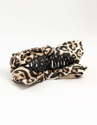 Large Leopard Print Fabric Claw Clip - link has visual effect only