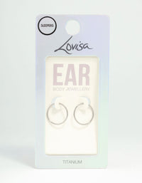 Titanium Sleeper Earrings 14 mm - link has visual effect only