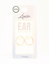 Rose Gold Plated Titanium Sleeper Earrings 16 mm - link has visual effect only