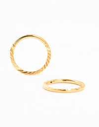 Gold Plated Titanium Flat Twisted Sleeper Earrings - link has visual effect only