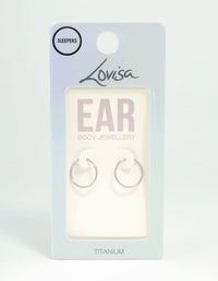 Titanium Sleeper Earrings 12 mm - link has visual effect only