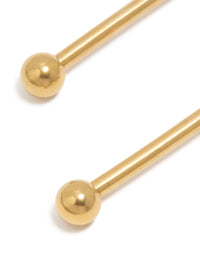 Gold Plated Titanium Plain Ball Nipple Bars 2 Pack - link has visual effect only