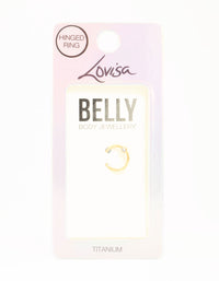 Gold Plated Titanium Bezel Cut Cubic Zirconia Belly Ring - link has visual effect only