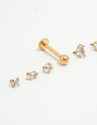 Gold Plated Titanium Mixed Cubic Zirconia Flat Backs 6-Pack - link has visual effect only