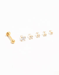 Gold Plated Titanium Graduating Stone Flat Backs 6-Pack - link has visual effect only