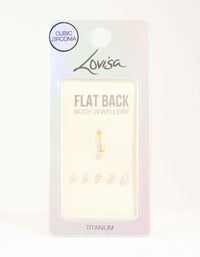 Gold Plated Titanium Graduating Stone Flat Backs 6-Pack - link has visual effect only