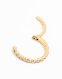 Gold Plated Titanium Pave Cubic Zirconia Band Clicker Ring - link has visual effect only