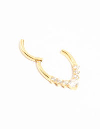 Gold Plated Titanium Cubic Zirconia Pointed Clicker Ring - link has visual effect only