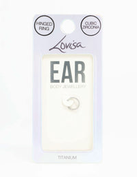 Titanium Cubic Zirconia Clicker Ring - link has visual effect only