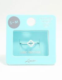 Sterling Silver Cubic Zirconia Flower Ring - link has visual effect only