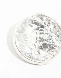 Silver Crinkle Circle Stud Earrings - link has visual effect only