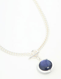 Silver Blue Orbit Pendant T & O Necklace - link has visual effect only
