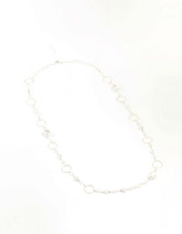 Crater Hoop & Pearl Silver Necklace - link has visual effect only