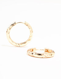 Gold Beaten Clicker Hoop Earrings - link has visual effect only