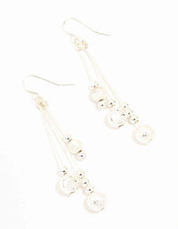 Silver Stick Bead Drop Earrings - link has visual effect only