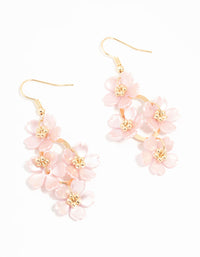 Gold Lilac Pearlised Flower Vine Drop Earrings - link has visual effect only