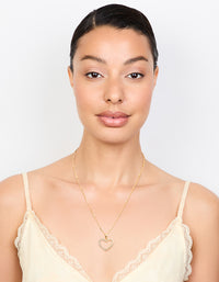Gold Tab Diamante Open Heart Necklace - link has visual effect only