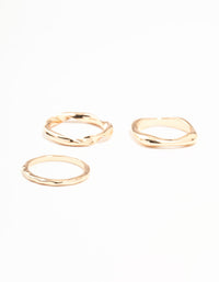 Gold Irregular Shaped Rings 3-Pack - link has visual effect only