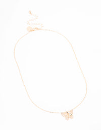 Gold Plated Cubic Zirconia Butterfly Necklace - link has visual effect only