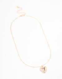 Gold Plated Detailed Heart Locket Necklace - link has visual effect only