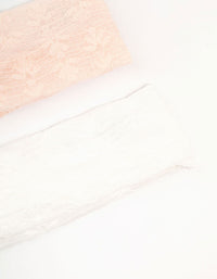 White & Pink Stretch Lace Headbands 2-Pack - link has visual effect only
