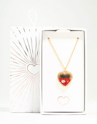Red Diamante Heart Shaker Necklace - link has visual effect only