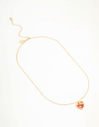 Red Diamante Heart Shaker Necklace - link has visual effect only