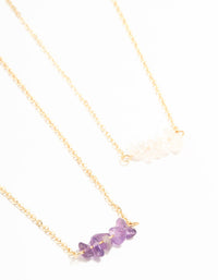 Gold Semi-Precious Chip Necklaces 2-Pack - link has visual effect only