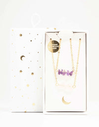 Gold Semi-Precious Chip Necklaces 2-Pack - link has visual effect only