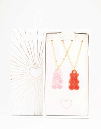 Gold Acrylic Gummy Bear Necklaces 2-Pack - link has visual effect only