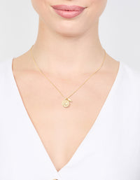 Gold Plated Sun & Cubic Zirconia Pendant Necklace - link has visual effect only
