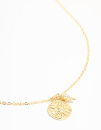 Gold Plated Sun & Cubic Zirconia Pendant Necklace - link has visual effect only