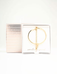 Gold Solitaire Diamante Gold Toggle Bracelet - link has visual effect only