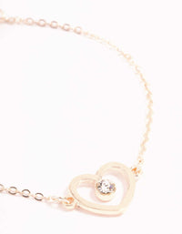 Mixed Metals Diamante Heart Outline Bracelets 3-Pack - link has visual effect only