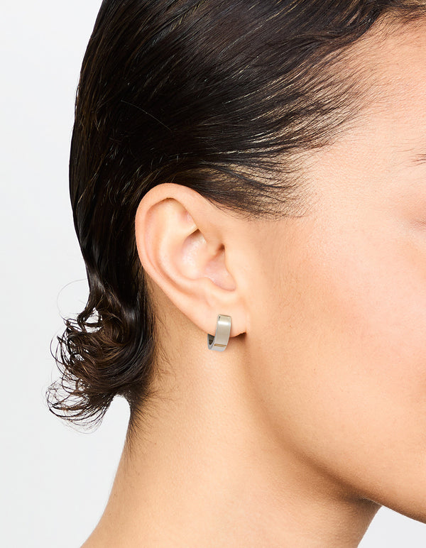 Titanium Classic Flat Hoop Earrings