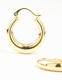 Gold Plated Large Smooth Chunky Hoop Earrings - link has visual effect only