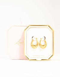 Waterproof Gold Plated Stainless Steel Oval Hoop Earrings - link has visual effect only