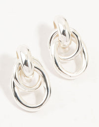 Silver Plated Door Knocker Drop Earrings - link has visual effect only
