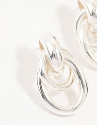 Silver Plated Door Knocker Drop Earrings - link has visual effect only