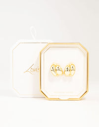 Gold Plated Double Cupchain Imitation Stud Earrings - link has visual effect only