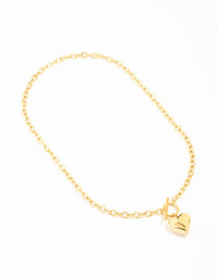 Waterproof Gold Plated Stainless Steel Chubby Heart Necklace - link has visual effect only