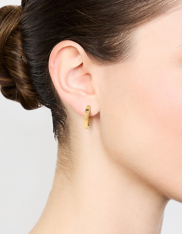 Waterproof Gold Plated Stainless Steel Basic Clicker Hoop Earrings