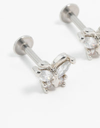 Surgical Steel Cubic Zirconia Butterfly Flat Backs - link has visual effect only