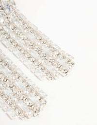 Silver Cubic Zirconia Cup Chain Silver Drop Earrings - link has visual effect only