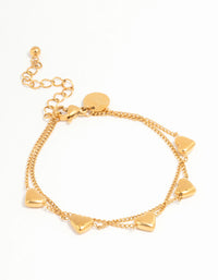 Waterproof Gold Plated Stainless Steel  Heart Charm Bracelet - link has visual effect only