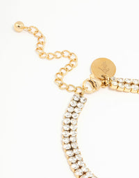 Waterproof Gold Plated Stainless Steel Diamante Layered Tennis Bracelet - link has visual effect only