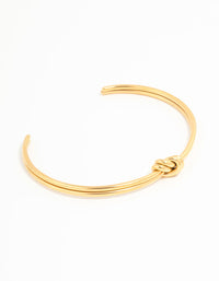 Waterproof Gold Plated Stainless Steel Knotted Wrist Cuff - link has visual effect only