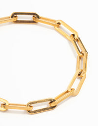 Waterproof Gold Plated Stainless Steel Paper Clip Bracelet - link has visual effect only