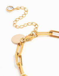 Waterproof Gold Plated Stainless Steel Paper Clip Bracelet - link has visual effect only