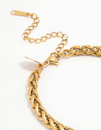 Waterproof Gold Plated Stainless Steel Paloma Chain Bracelet - link has visual effect only